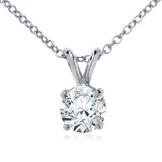 Double-Bail Solitaire Pendant Setting in 18k White Gold